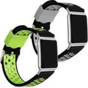 kwmobile 2x horlogeband voor Huawei Watch Fit - siliconen band voor fitnesstracker - zwart / groen / zwart / grijs