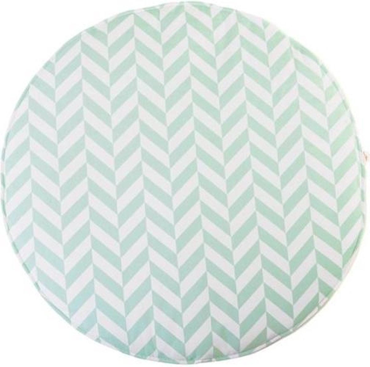 Speelmat / Speelkleed Kinderkamer Harringbone Mintgroen - Vloerkleed 100 cm doorsnede