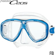 Tusa Ceos Masker transparant siliconen met fuchsia blauw frame