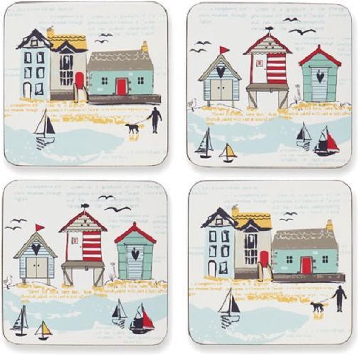 Cooksmart Onderzetters (Per 4st.) Seaside - strand en zee item