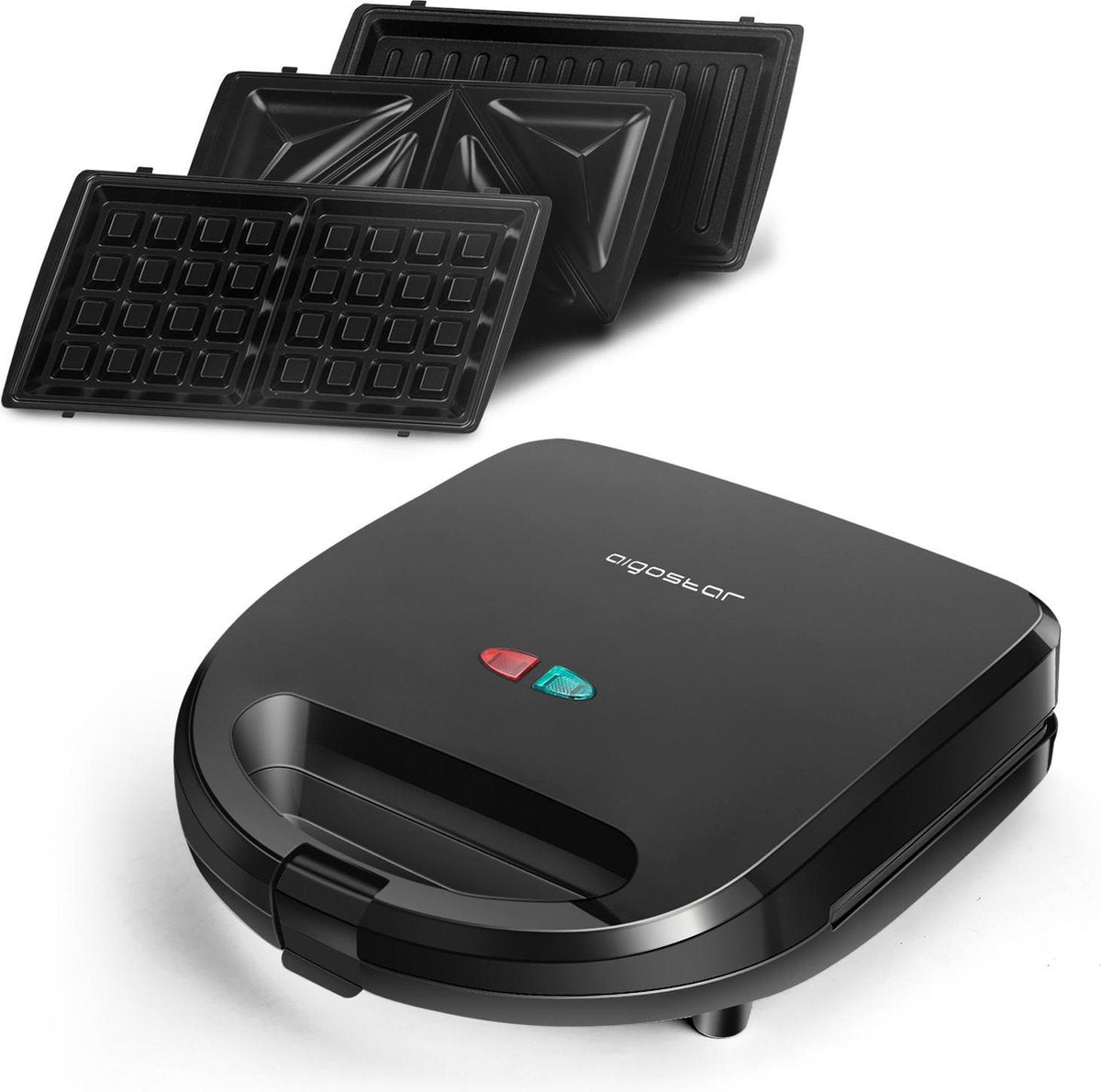 Aigostar Rubik 30JVU - Tosti-ijzer - Contactgrill - Wafelijzers - 3 in 1