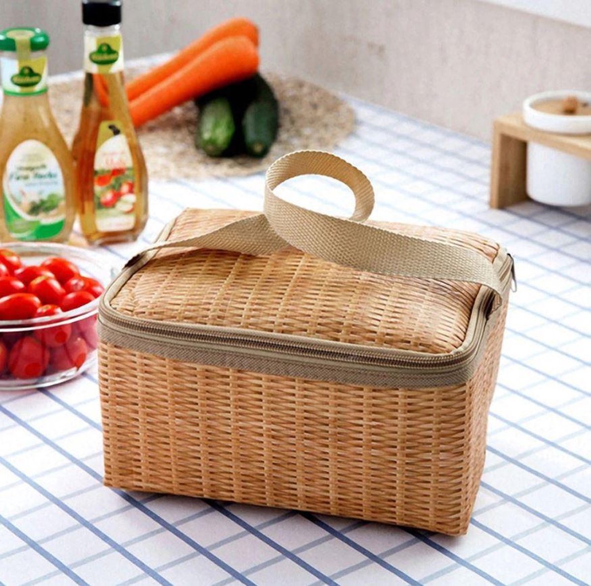 Picknickkleed & Mand - Waterdicht - Zandbestendig - Geruit - Outdoor - 200 x 150