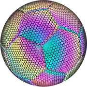 Ariko Lichtgevende Leren Voetbal | Reflecterend | Holografisch | Glow in the Dark | Unisex | Maat 5 | Met pomp 