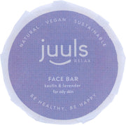 Juuls Vegan Care - Zeep - Gezicht - Bij Vette Huid - Witte Klei - Kaolin - Lavendel Olie - Face Bar - Duurzaam - Halal - Zero Waste - Diervriendelijk - Zonder Parabenen - Halal - 60 gr