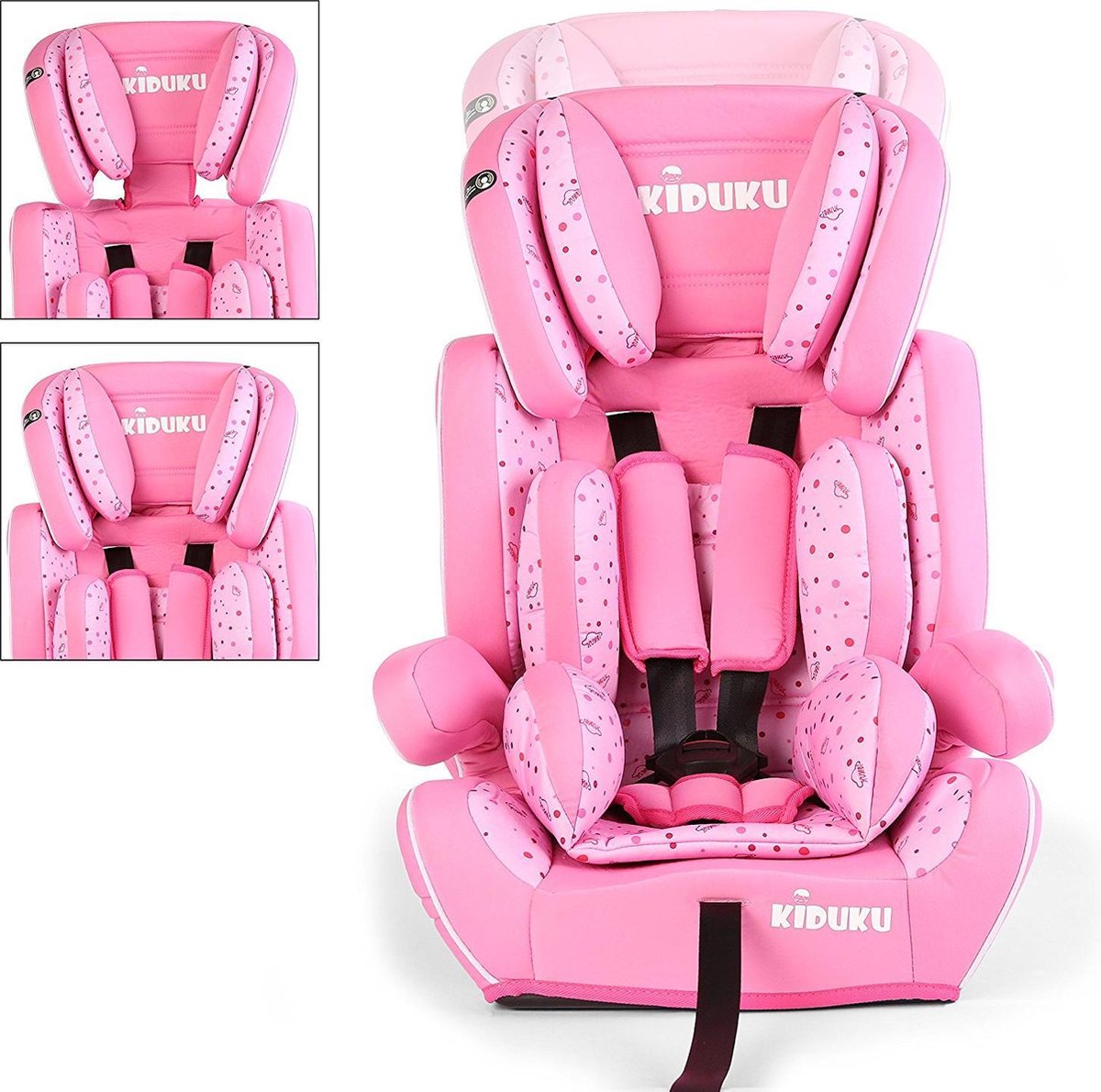 Kiduku Autostoeltje - Kinderstoel - Roze/Wit