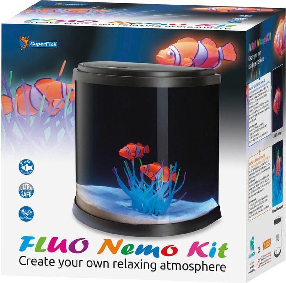 Superfish fluo Nemo aquarium kit 31x21x31cm