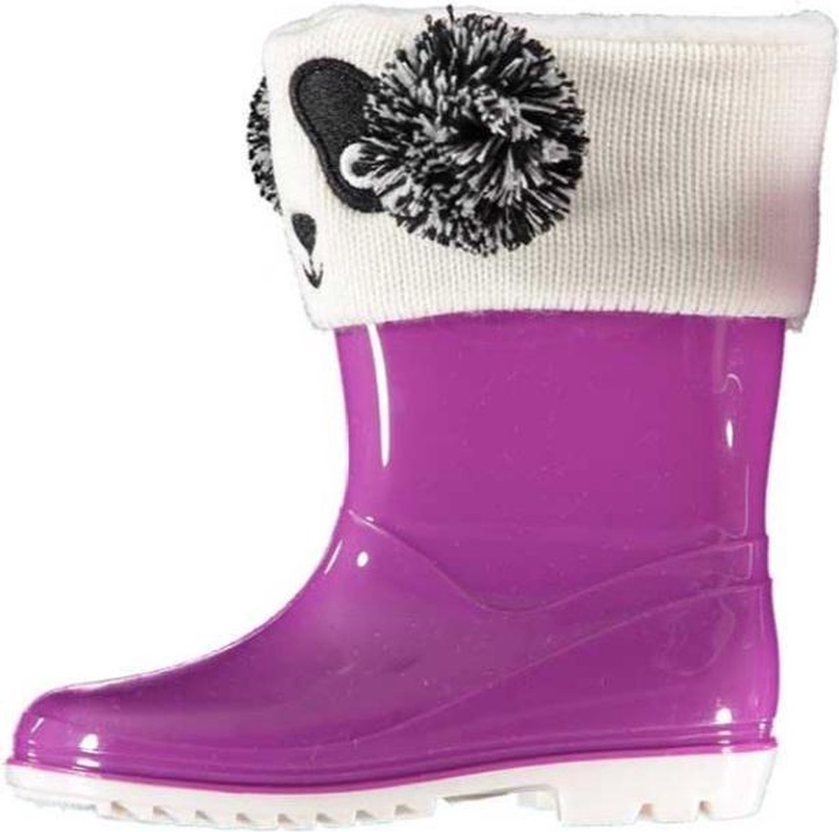 Xq Footwear Regenlaarzen Panda Junior Rubber Wit/paars Maat 25