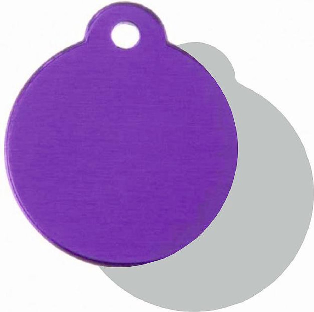 Hondenpenning Rond met lus violet | 2 zijden graveren | Ø 27 mm