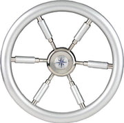 allpa 6-Spaaks stuurwiel "Leader Silver" RVS met zilver-look rand en deels spaken