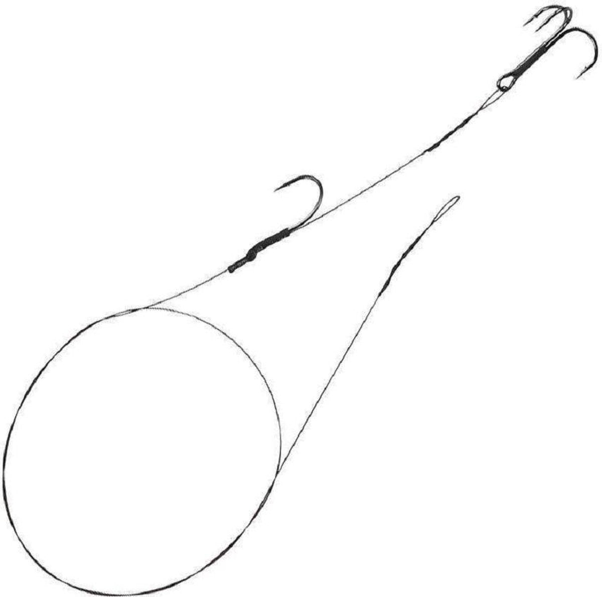 DAM effzett deadbait leader SH+T 7x7 |  SH #2 /T #1 | 60cm | 9KG | onderlijn