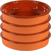 4x Tapas schalen bruin/ terracotta 21 cm - Tapas serveerschalen/borden