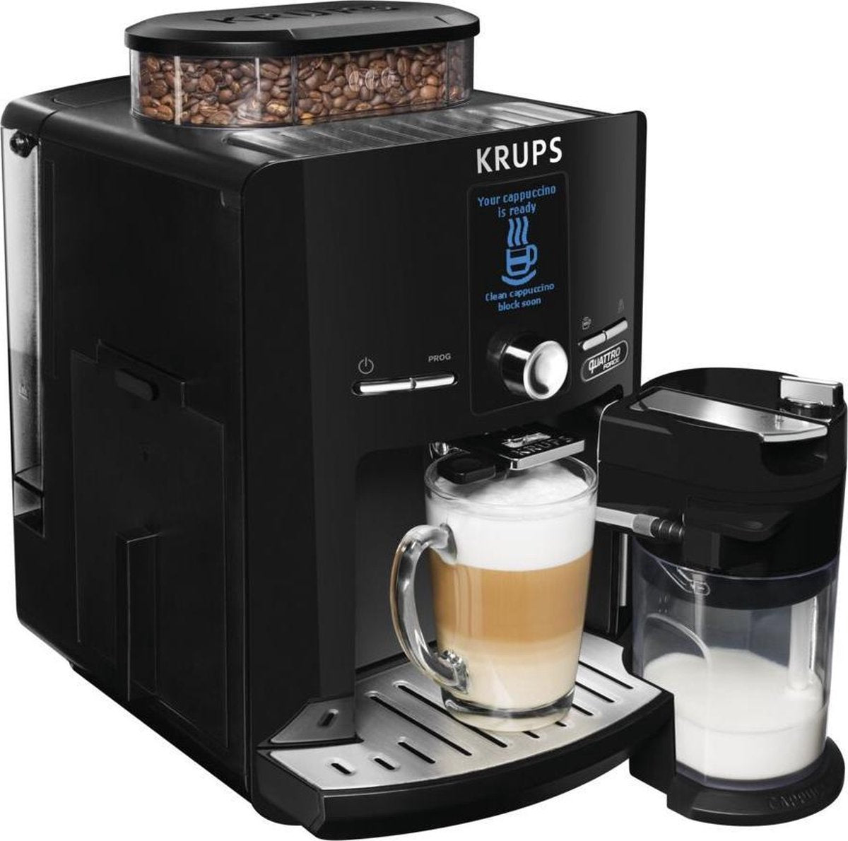 Krups Quattro Force Latt Espress EA82F8 - Espressomachine - Zwart