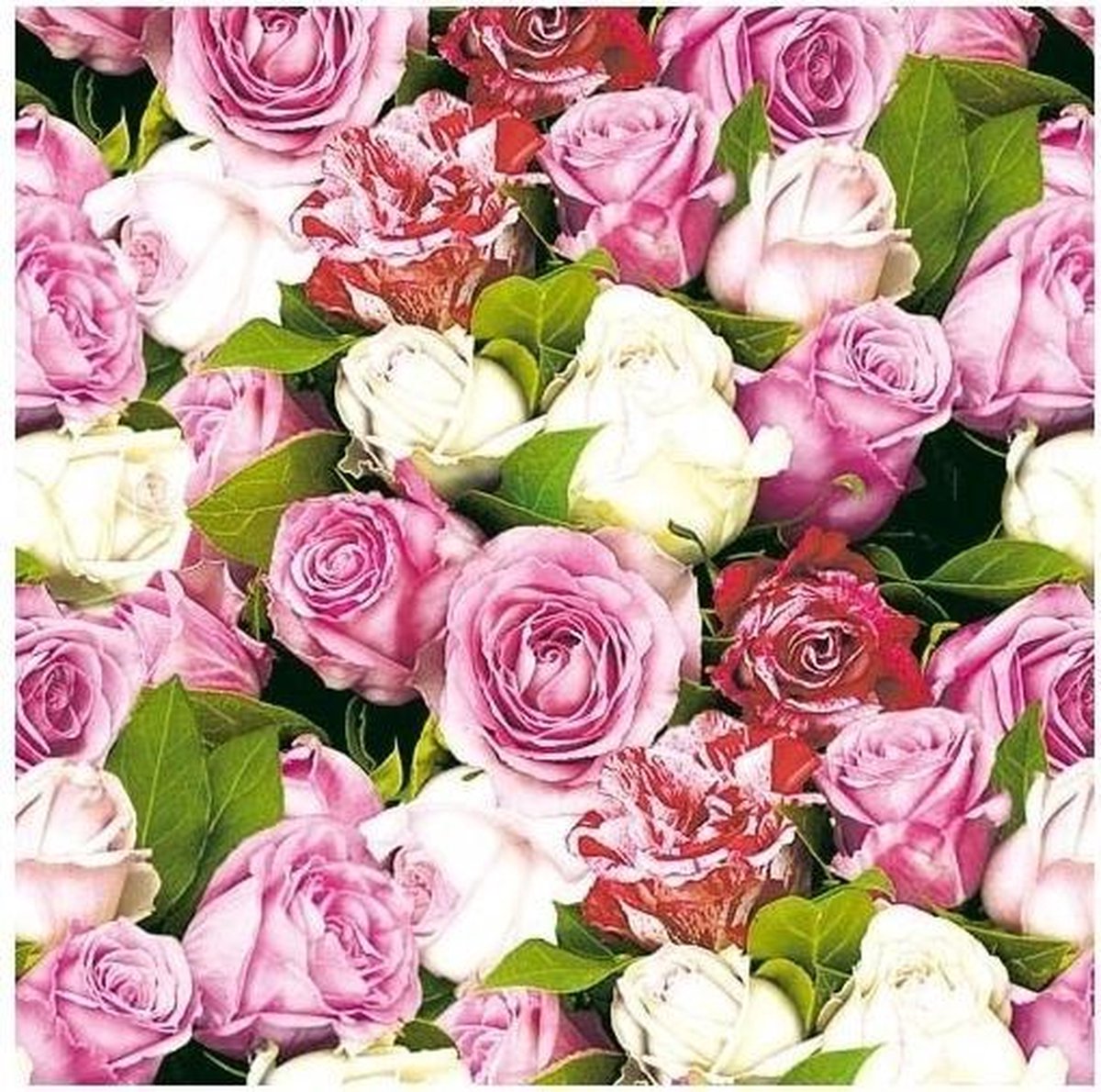 20x Rozen/bloemen voorjaar servetten 33 x 33 cm - Papieren wegwerpservetten 3-laags