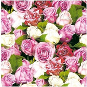 20x Rozen/bloemen voorjaar servetten 33 x 33 cm - Papieren wegwerpservetten 3-laags