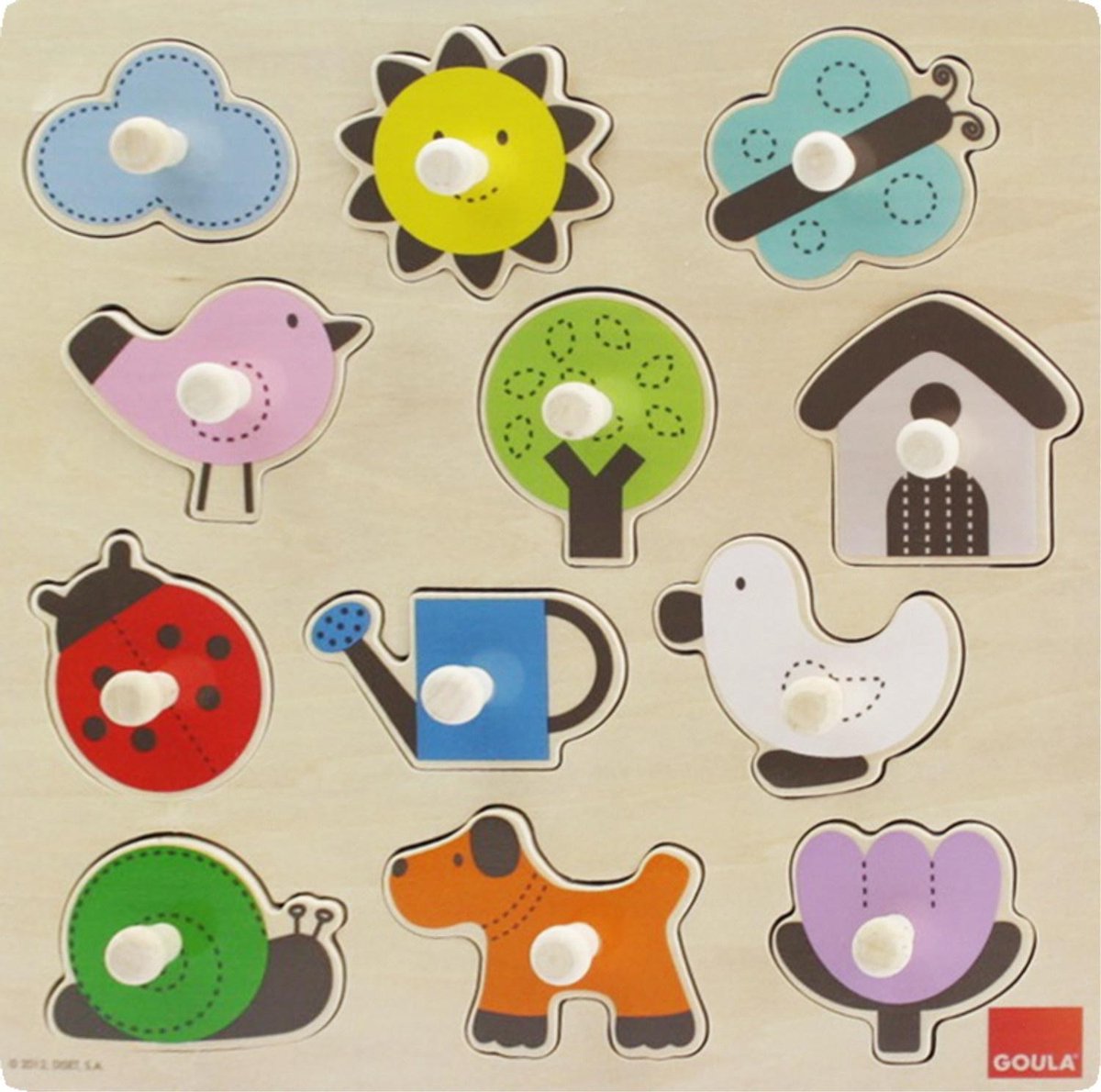 Goula Houten Puzzel - Landvormen - 12 Stukjes