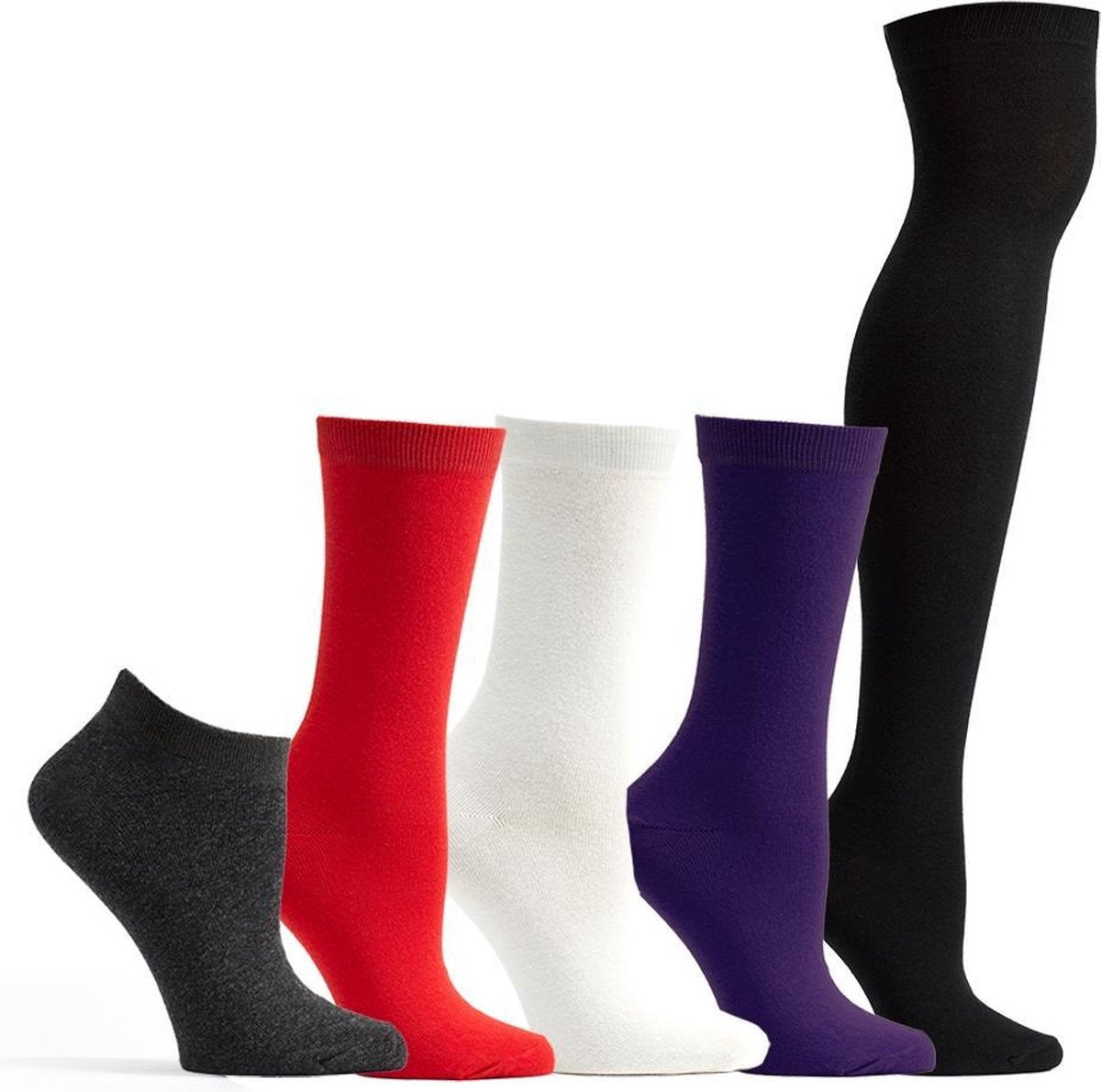 OZONE | Set van 5 Dames Sokken | Cotton Basics-collectie | Unisize | Geschenkset | Comfort en stijl als enkel-