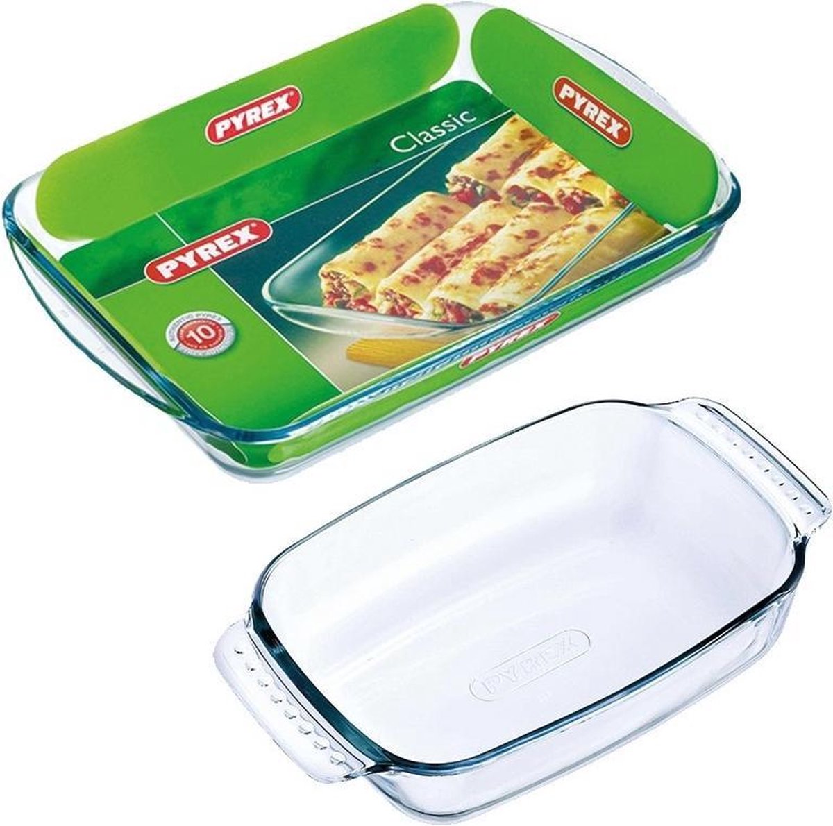 2x Glazen ovenschaal 0