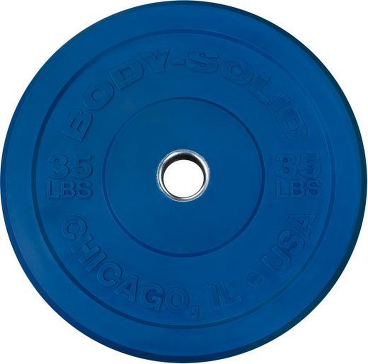 Chicago Extreme Gekleurde Olympische Bumper Plates OBPXCK - 20 kg Blauw - Zwart