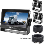 BrandWay Bedrade Achteruitrijcamera set met 2 Camera's en 7 inch scherm - Auto / Camper / Caravan / Vrachtwagen / Landbouw