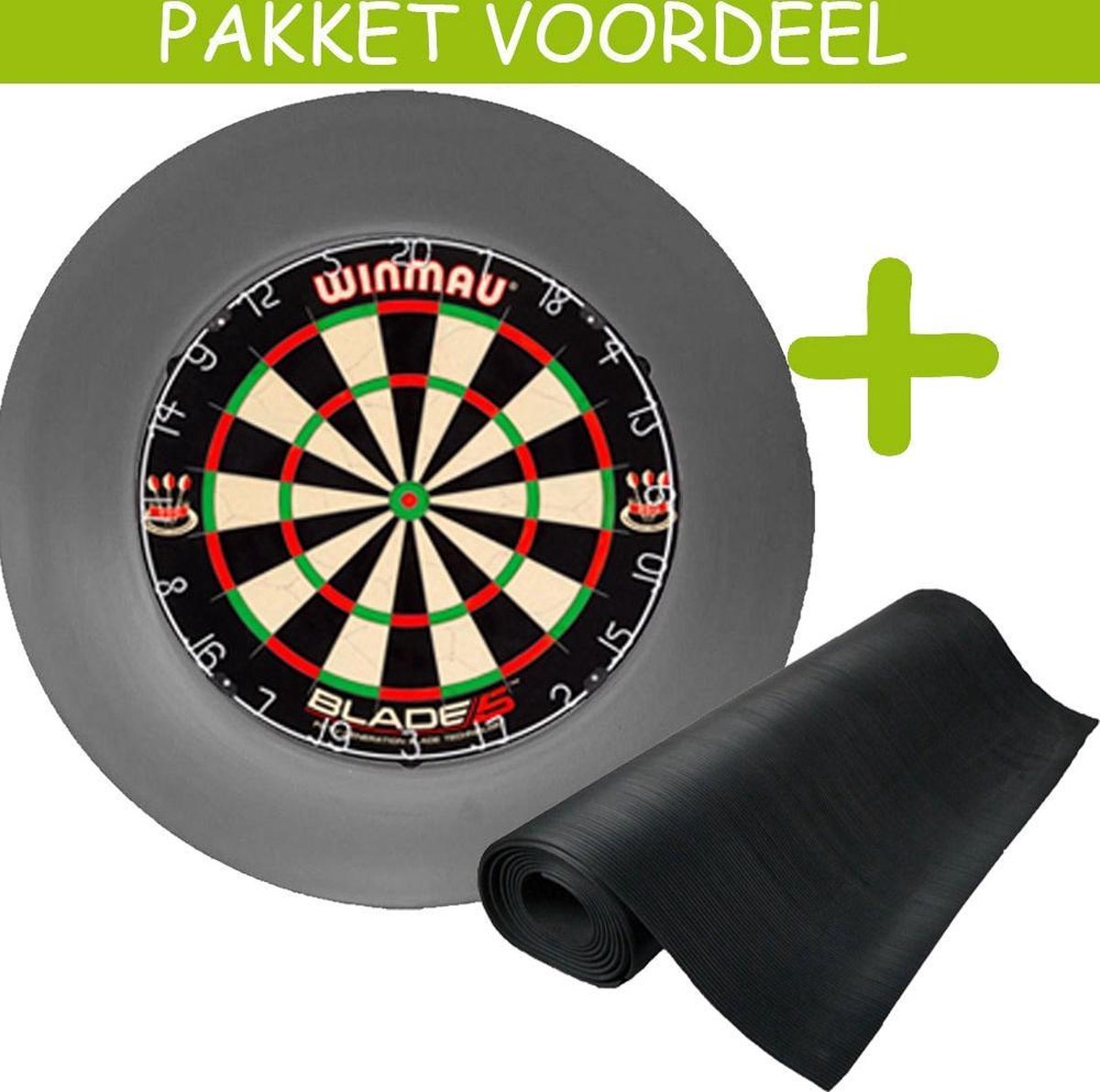 Dartbaan Basic - Blade 5-60 x 300 -Rubberen Surround - (Zwart)