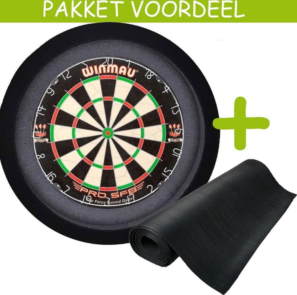Dartbaan Basic - Pro SFB-90 x 250 -Dartbordverlichting Basic - (Zwart)
