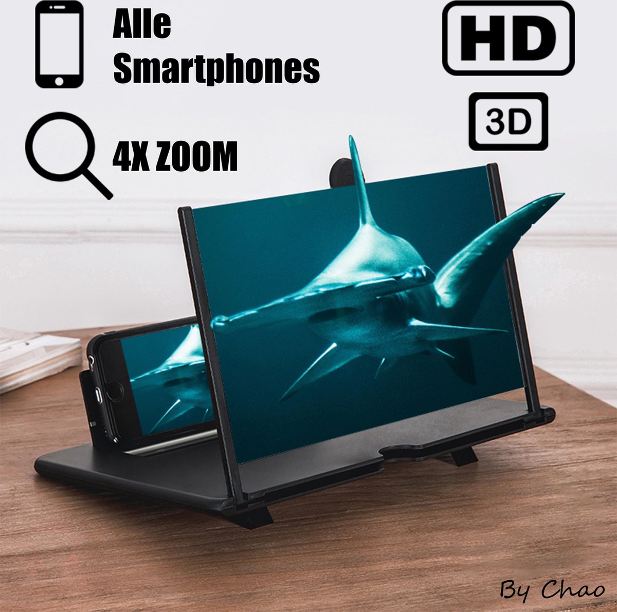 Vergrootglas voor Smartphone - Beeldscherm Vergroter HD - Telefoon Vergrootglas - Schermvergroter - Thuis Bioscoop - Beeldschermvergroter - 3D - Compact Inklapbare Telefoonscherm Universeel