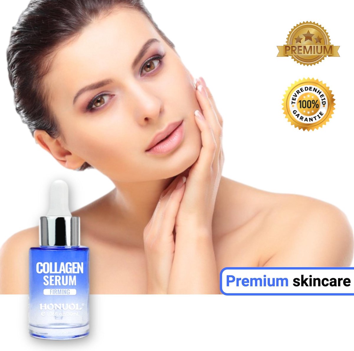 Honuol  Collageen Serum - Met Vitamine E & Hyaluronzuur - Gezicht serum  - Anti Aging - Celvernieuwing - Anti-Acne - Tegen Mee-eters en Grove Poriën - Tegen Pigmentvlekken