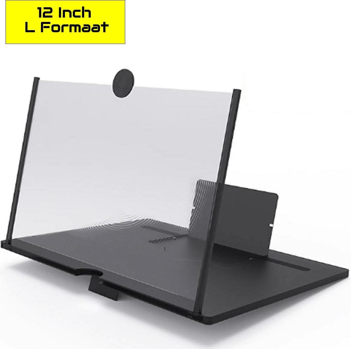 Telefoon Vergrootglas 3D 12" - Zwart - Telefoon Vergrootscherm - Telefoon Vergroter - Pojectiescherm Telefoon -Smartphone Vergrootscherm - Smartphone Vergrootglas - Smartphone Magnifier - Personal Cinema