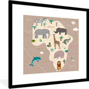 Dieren - Wereldkaart kinderen - Afrika