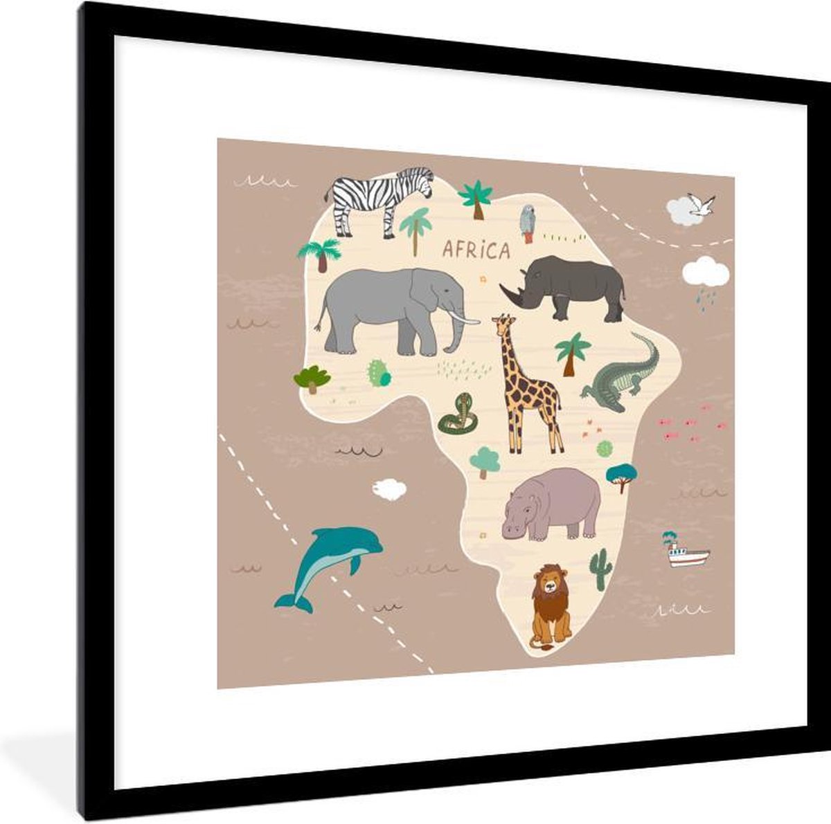 Dieren - Wereldkaart kinderen - Afrika