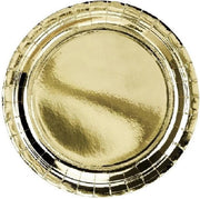 12x Gouden feest bordjes van karton 23 cm - Wegwerpbordjes - Oud en Nieuw/verjaardag/feestje gouden borden