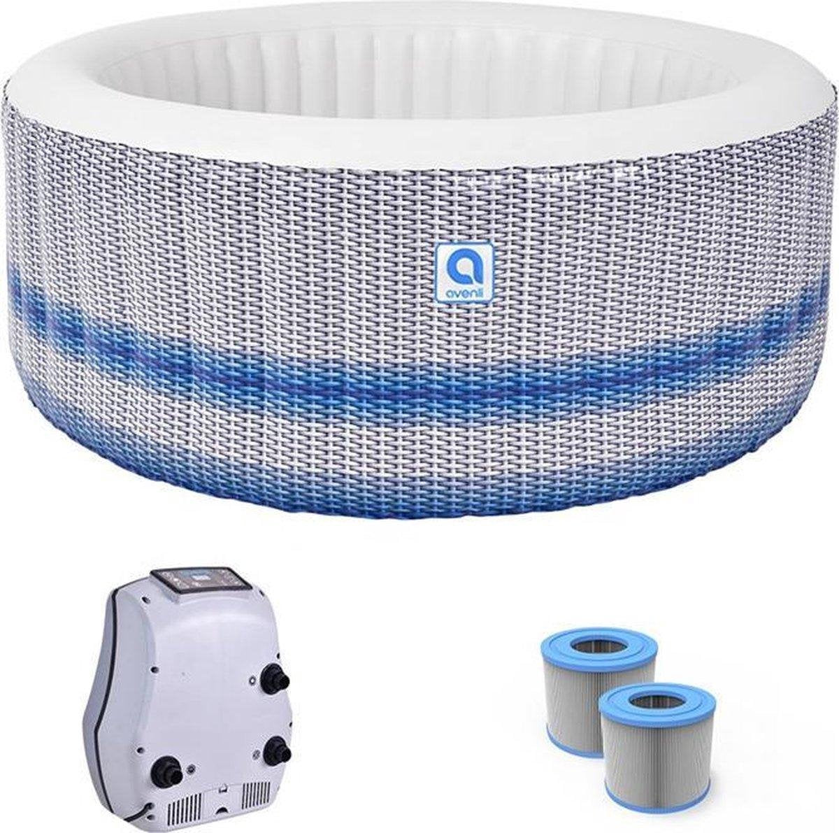 JTEX® Opblaasbare jacuzzi - Avenli Venice Spa - Bubbelbad voor 4 personen - Inclusief grond/afdekzeil + extra filter - Relaxen - Ontspannen - Hottub - Zwembad