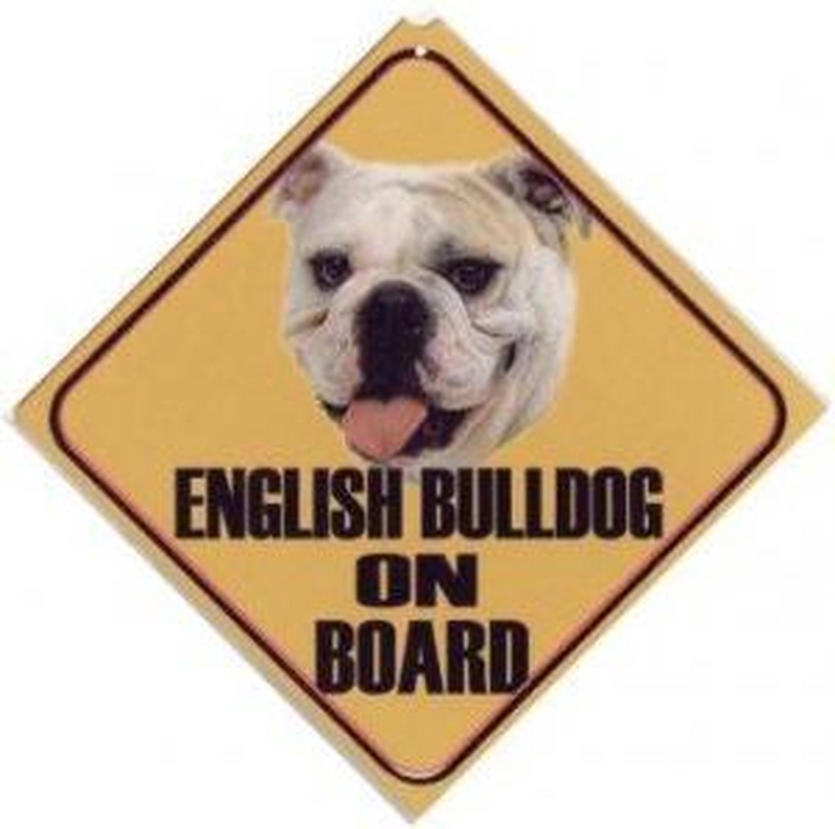 Autobordje Engelse Bulldog Blond