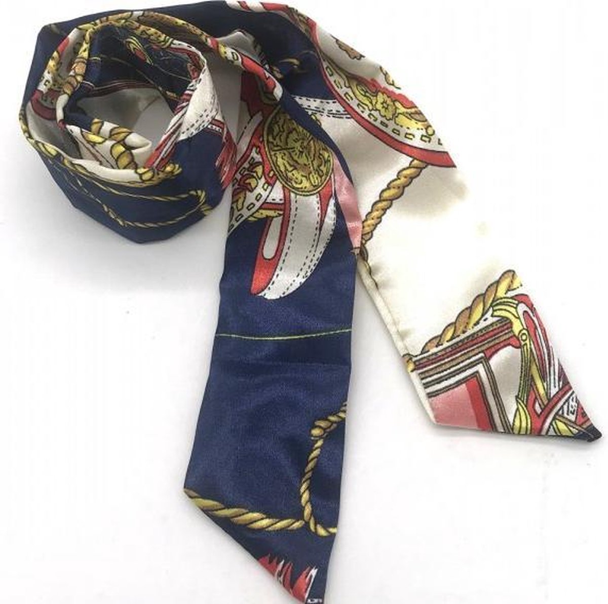 Haar Sjaaltje Ketting Print Blauw