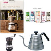 Hario V60 slow coffee starter kit + Hario Koffiemolen + Hario Waterketel 1