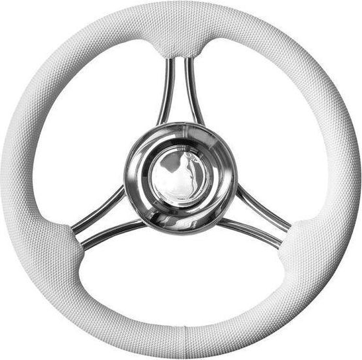 SAVORETTI STUURWIEL CORSICA WIT EN RVS 35 CM