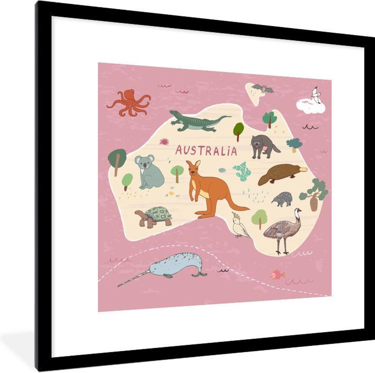 Dieren - Wereldkaart kinderen - Australië
