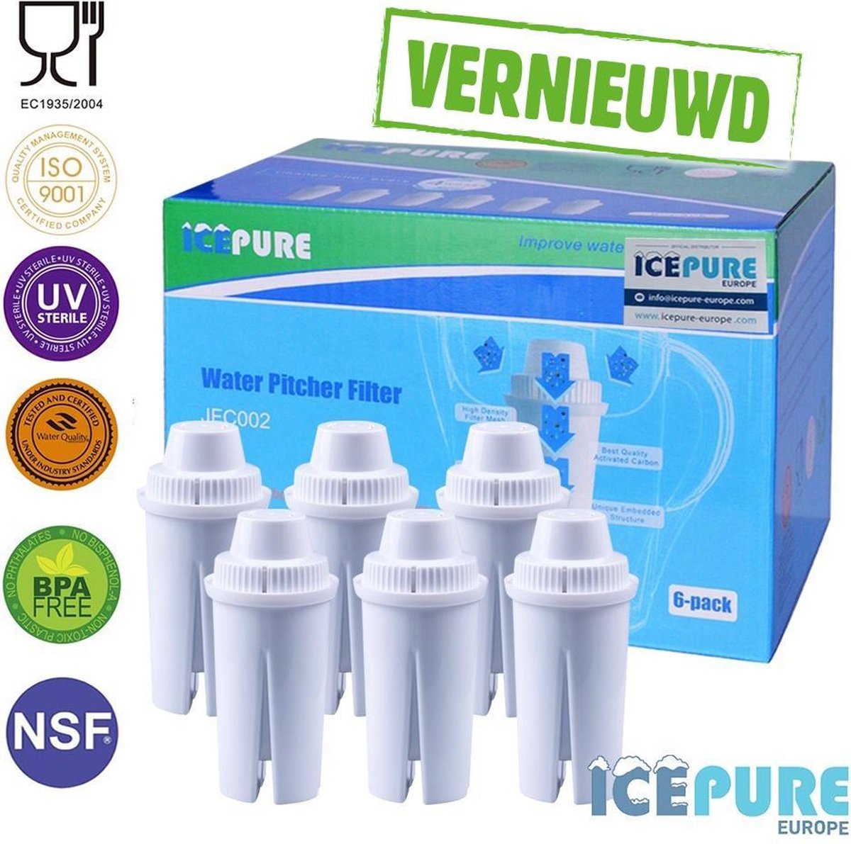 Brita Classic Waterfilter 6-pack van Icepure JFC002