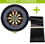 Dartbaan Pro - Dual Core-120 x 300 Inclusief Oche-Dartbordverlichting Basic XL - (Zwart)