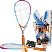 Speedminton FUN set - lichtblauw/oranje - crossminton - speedbadminton