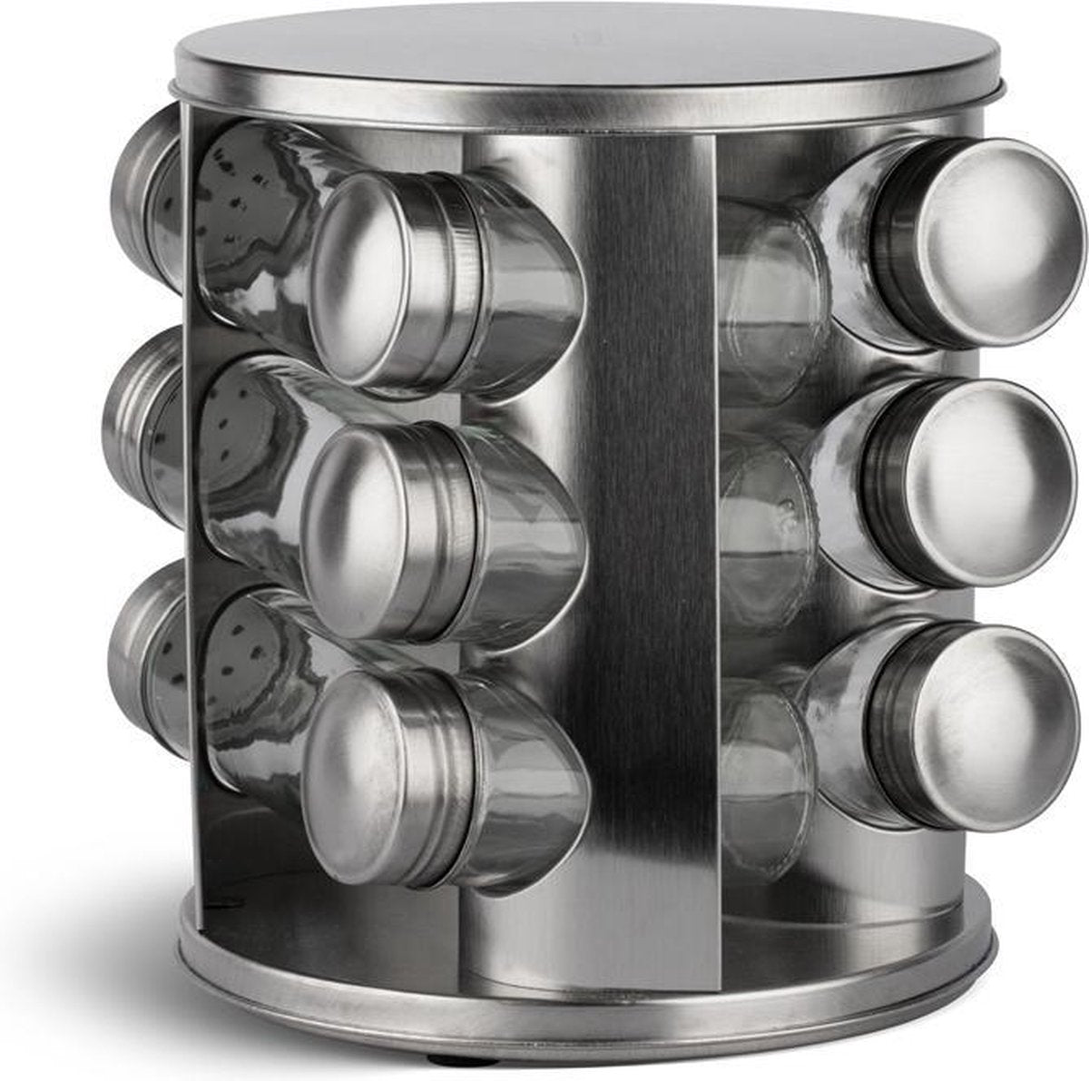 Edënbërg Classic Line -  Kruidenpotjes met Houder RVS - 12 potjes + rek