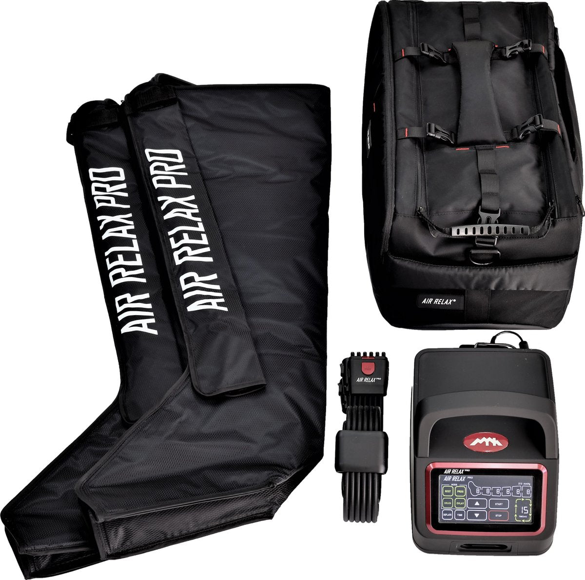 Air Relax PRO Recovery Systeem & Boots MET TAS en BATTERIJ. Elektrisch compressie massage apparaat voor de benen