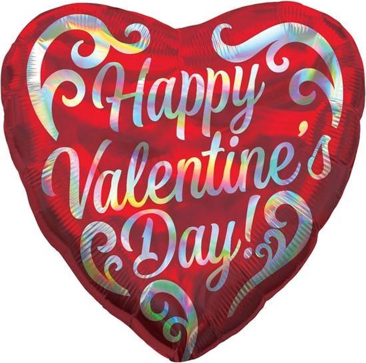 Standard Iridescent HVD Swirls Foil Balloon heart S55 packaged