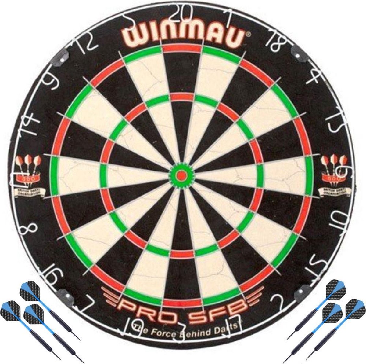 Winmau Pro SFB + 2 Sets Black Brass