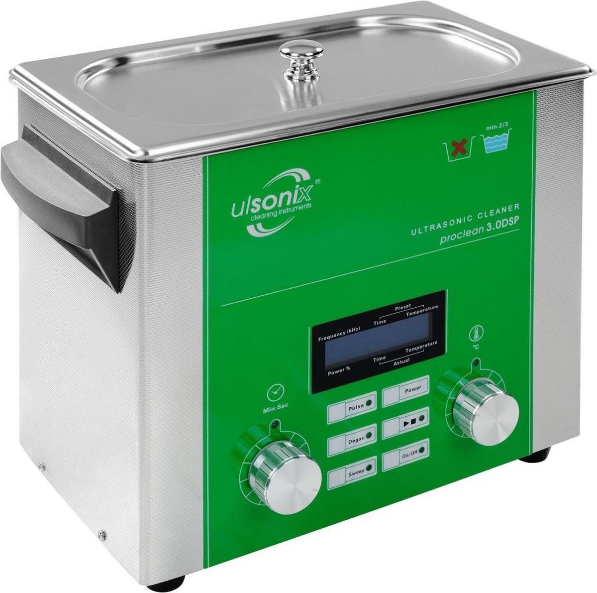 Ulsonix Ultrasoon reiniger - 3 liter - degas – sweep - puls