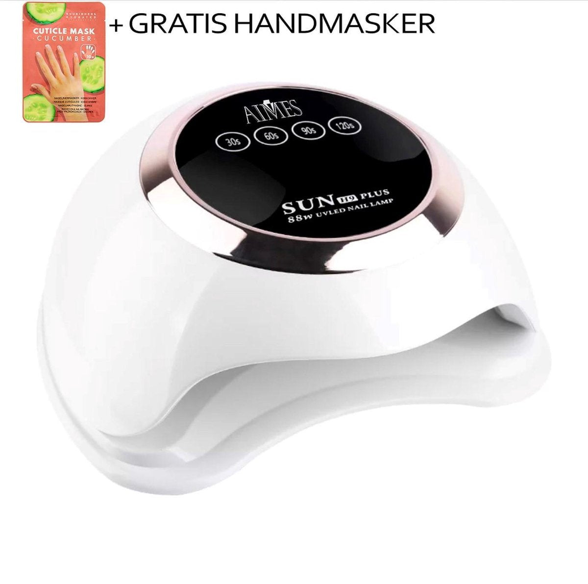 AIMES© - Professionele UV lamp - Gelnagels - 88 W Power - 30 LEDs - Touchscreen - Gellak - Levensduur van 50.000 uur - Nagellamp - Hoogwaardige nageldroger - Rosé goud/ parelmoer
