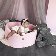 MeowBaby® Ronde Ballenbak set incl 200 ballen 90x30cm - Licht Roze: All Wit