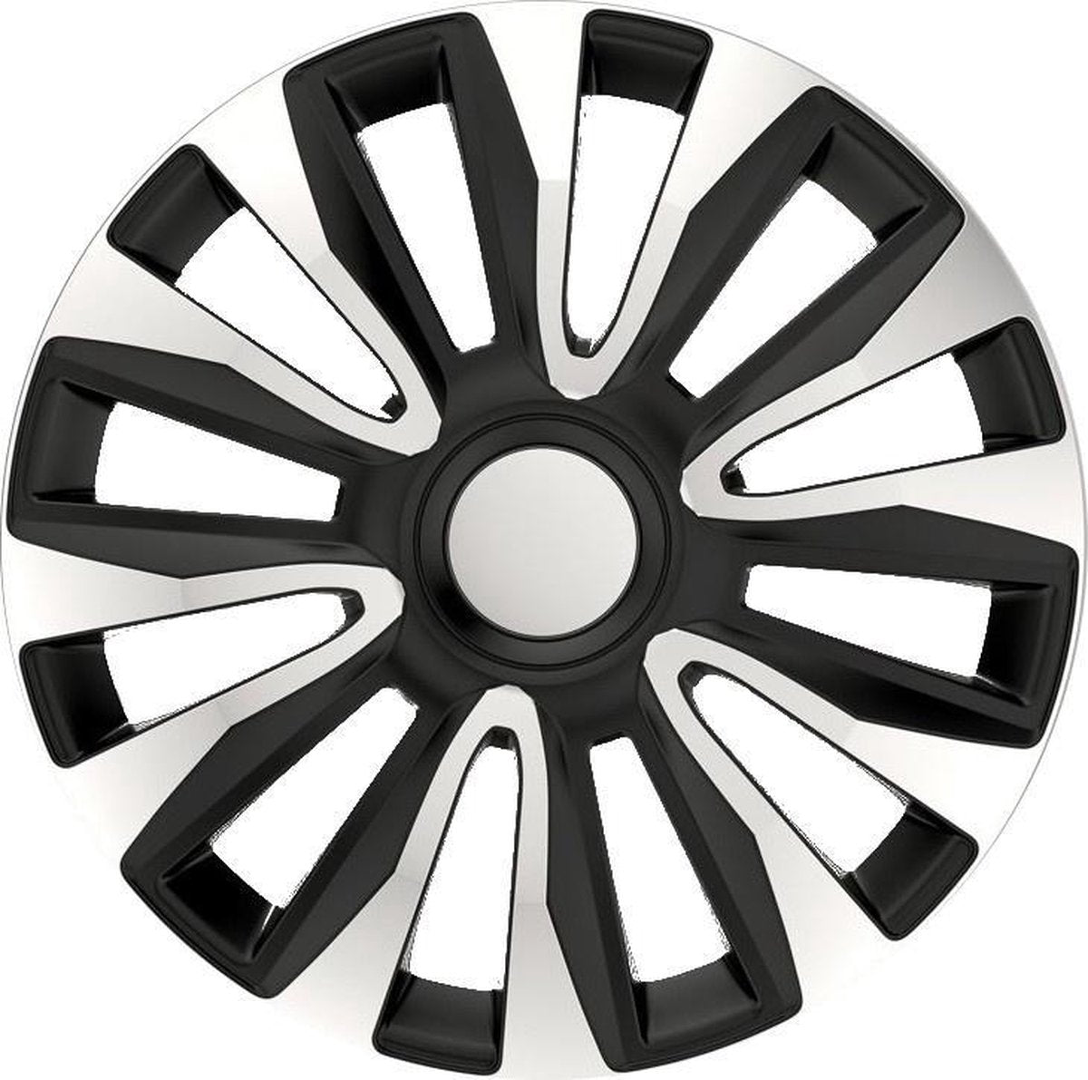 Autostyle Wieldoppen 15 inch Mega Zilver/Zwart - ABS