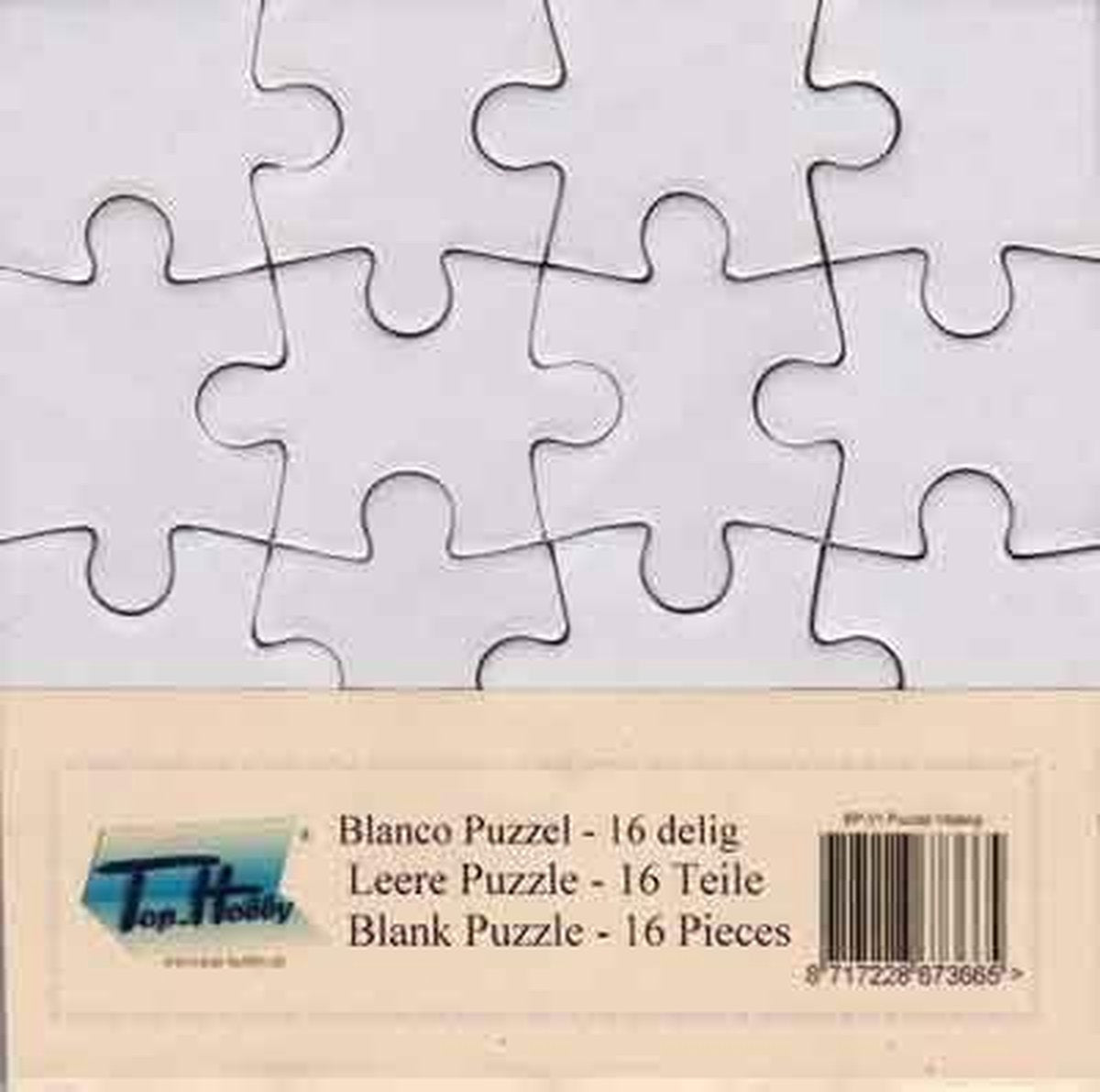 15x Blanco Puzzels - 16 puzzelstukjes - 10