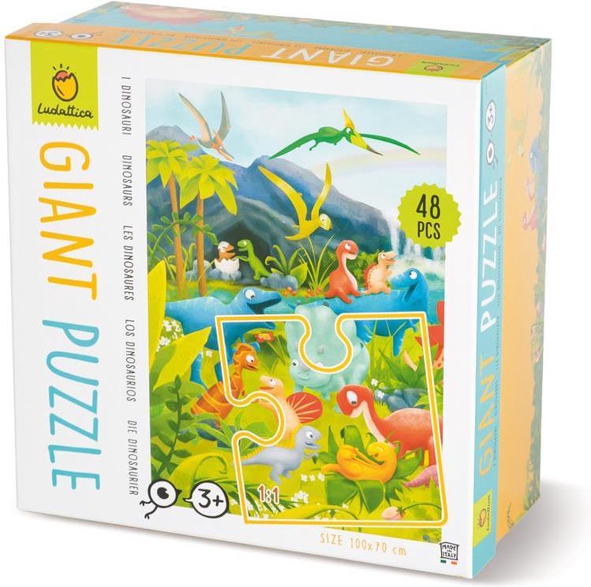 Ludattica Puzzels: DINOS - Giant puzzel 18x18x10